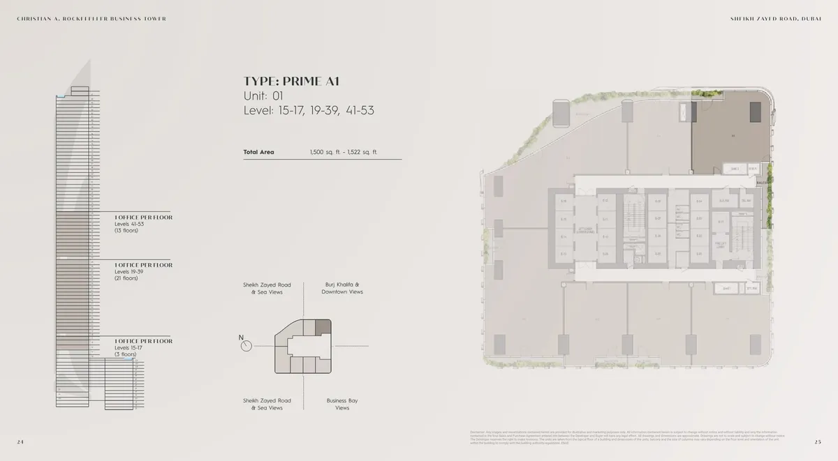 Floor plans: Medium office, on a corner or with a balcony