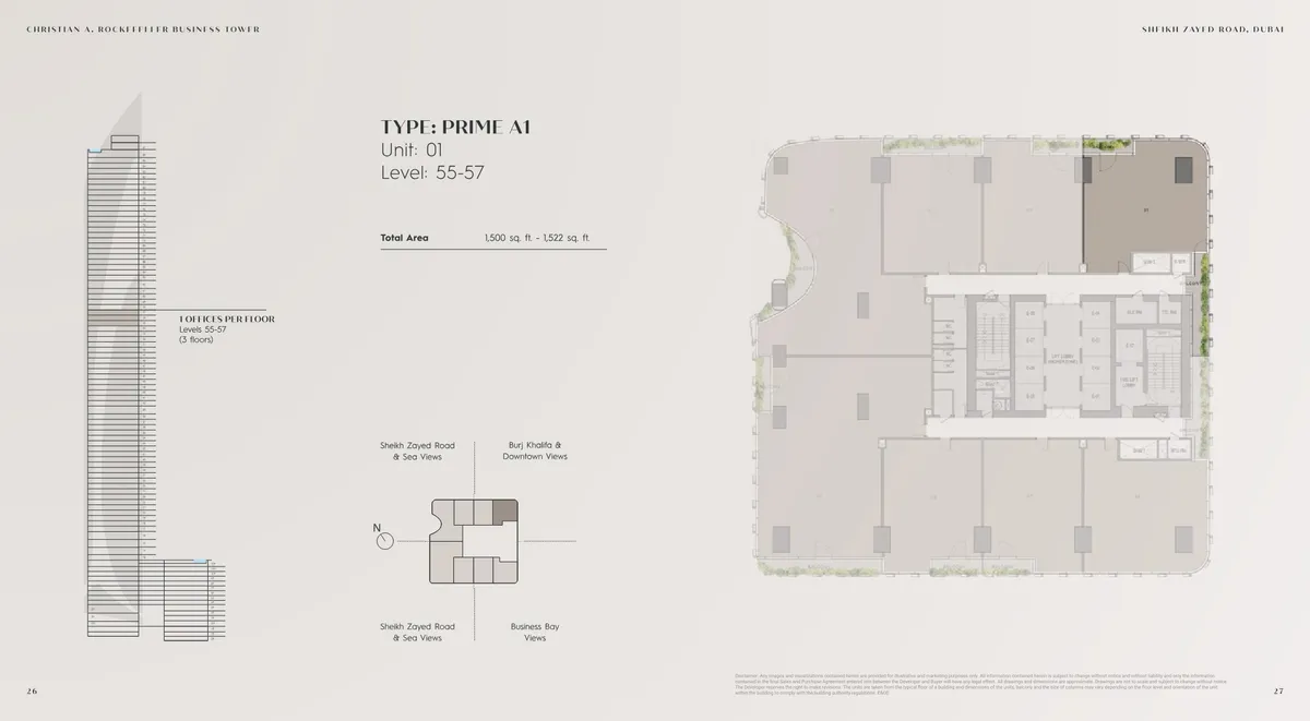 Floor plans: Medium office, on a corner or with a balcony