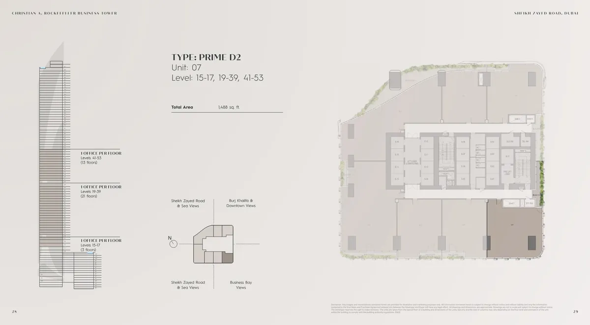 Floor plans: Medium office, on a corner or with a balcony