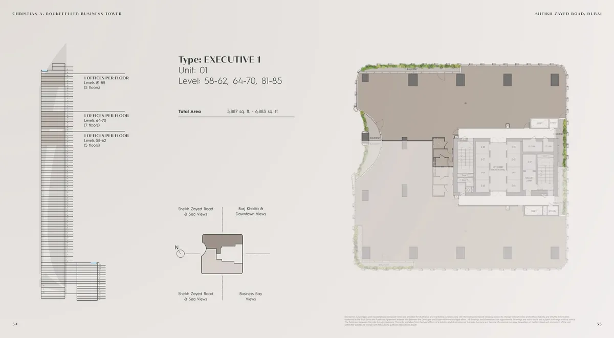 Floor plans: Half floor