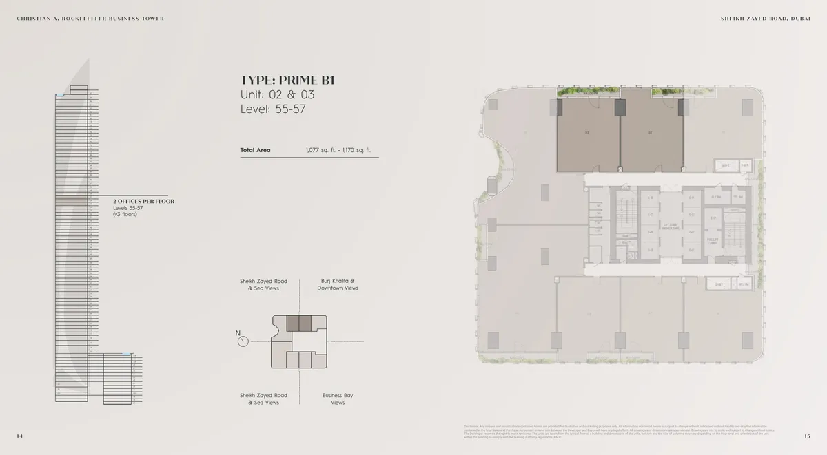 Floor plans: Core office suite